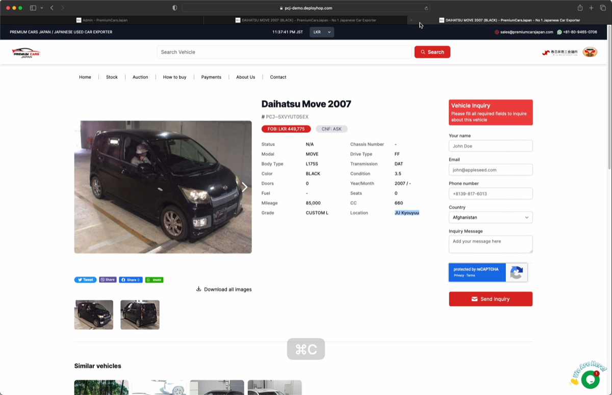 Premium Cars Japan demo